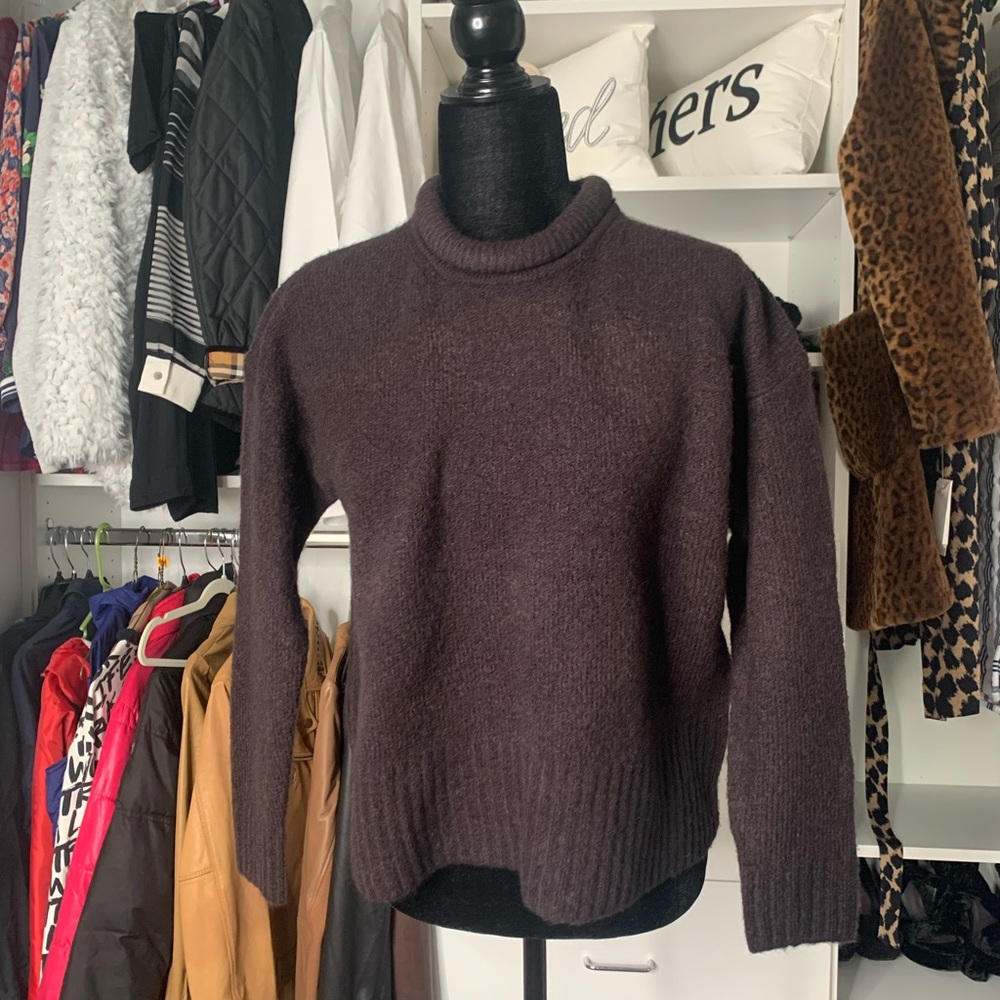 Madewell Rollneck Pullover Sweater - Heather Raisin - Size Small - NWT - Picture 8 of 11